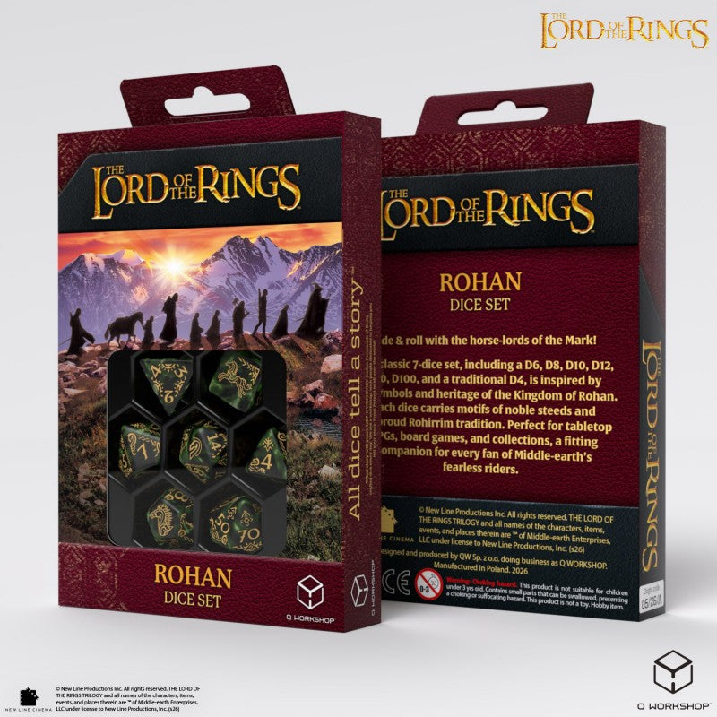 The Lord of the Rings Rohan Set of 7 Dice, Bottle Green